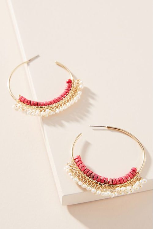 Moira Beaded Hoop Earrings